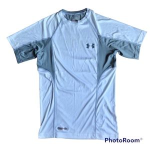 UNDER ARMOUR Fitted Shirt Heat Gear Short Sleeve White Small Men’s